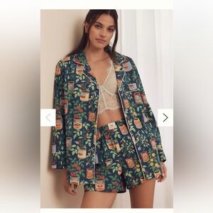Anthropologie Printfresh Kitchen Garden Short Pajama Set